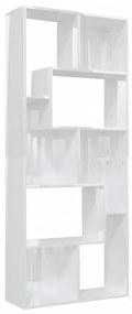 vidaXL Knižnica, lesklá biela 67x24x161 cm, drevotrieska