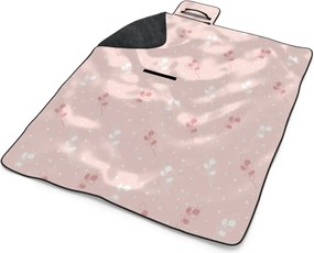 Sablio Plážová deka Biele a ružové kvety: 200x140 cm