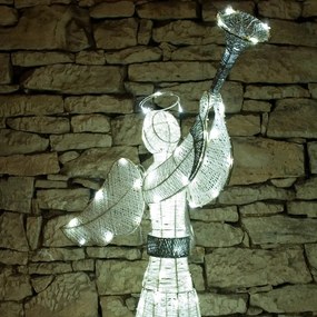 DECOLED Svietiaci anjel 122 cm, ľadovo biely