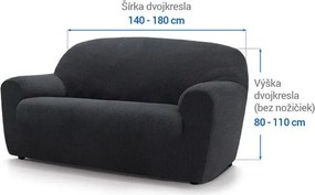 Super strečové poťahy HARMONIA antracitová dvojkreslo (š. 140 - 180 cm)