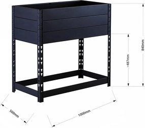 Trestles Vyvýšený záhon Lift - čierny