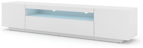 TV stolík/skrinka Aurora 200 (biela matná) (LED). Vlastná spoľahlivá doprava až k Vám domov. 1057698