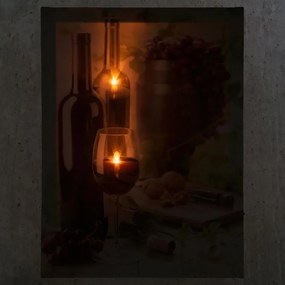 Nexos 86798 Nástenná maľba víno, 2 LED, 30 x 40 cm