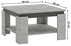 Konferenčný stolík LEMSY (betón + grafit). Vlastná spoľahlivá doprava až k Vám domov. 1091517
