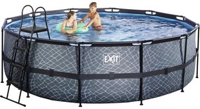 Nadzemný bazén rámový EXIT Stone Pool ø450 x 122 cm design kameň s pieskovou filtráciou a rebríkom