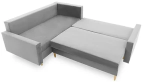 Rohová rozkladacia sedačka TEPIS, 224x75x172,  monolith 92, ľavá
