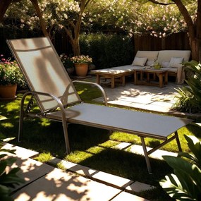 Garden Line ZÁHRADNÁ LEHÁTKO 195x69x94cm TMAVOSIVÁ *6111