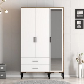 Šatníková skriňa Kiara RT (orech + biela). Akcia -19%. Vlastná spoľahlivá doprava až k Vám domov. 1088482