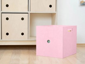 Ružový drevený úložný box DICE s číslami v štýle hracej kocky - Jednotka