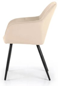 Sada dvoch jedálenských stoličiek DIAMANT zamatové, béžové / čierne nohy (2 ks)