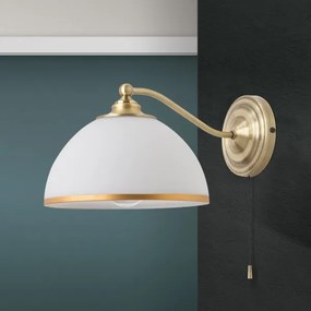 Orion WA 2-1371/1 - Nástenná lampa OLD LAMP 1xE27/40W/230V biela/mosadz