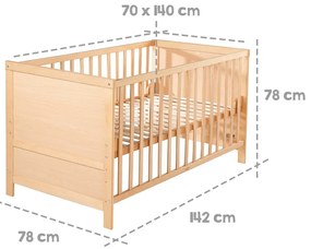 Postieľka v prírodnej farbe 70x140 cm – Roba