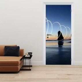 Fototapeta na dvere - Pláž pri západe (95x205cm)