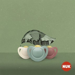 Latexový cumlík NUK For Nature 0-6m 2 ks box červená, vel. 0-6 m