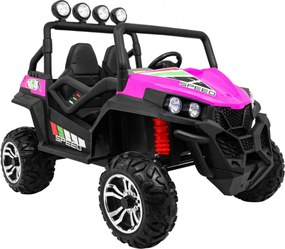 Ramiz Terénna veľká bugina pre deti Ružová + pohon 4x4 + diaľkové ovládanie + nosič batožiny + rádio MP3 + LED
