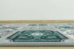 Protišmykový behúň Patchwork - tyrkys