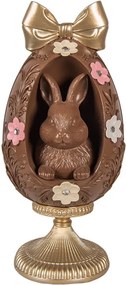 Čoko vajíčko na podstavci s králikom a mašľou - Ø 12*26 cm
