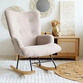 Hojdacie kreslo MOSS TEDDY BOUCLE béžové 856704