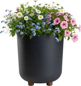 Sada 2 ks květináčů Terra 21x19,3/27,4x24,2 cm antracitová