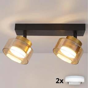 Brilagi - Bodové svietidlo AURA LUX 2xGX53/30W/230V čierna/zlatá
