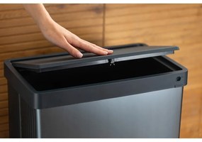 Sivý dotykový odpadkový kôš z recyklovaného plastu 54 l Verto High – Curver