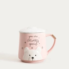 Hrnček EVERE s medvedíkom, ružový 761201 400 ml