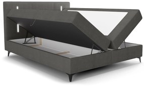 Manželská posteľ 140 cm Ortega Bonell (tmavosivá) (s roštom, s úl. priestorom) (s LED osvetlením). Vlastná spoľahlivá doprava až k Vám domov. 1082622
