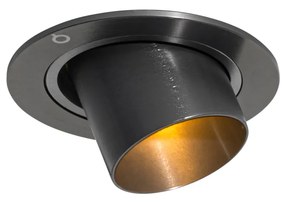Moderné zabudované bodové svetlo tmavosivé GU10 35 mm okrúhle výkyvné - Installa