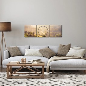 Obraz - Svitanie (s hodinami) (90x30 cm)