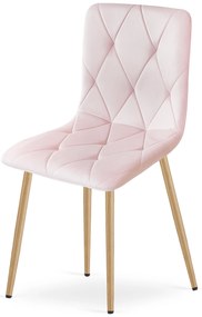 AKCIA Svetloružová zamatová jedálenská stolička LIBRA II. akosť