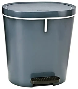 Denox Oval pedálový odpadkový kôš 8 l, plast, antracitový, 8 l