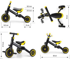 Odrážadlo 3v1 Optimus čierne