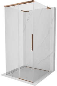 Mexen Rox-3SL, 3-stenný posuvný sprchový kút 110 x 110 cm, 8mm číre sklo, ružové zlato profil, 8C2L-110-110-60-00-3S