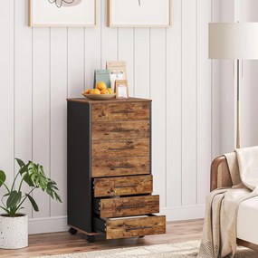 Pojízdný kancelářský kontejner Vasagle Dovi hnědý/černý