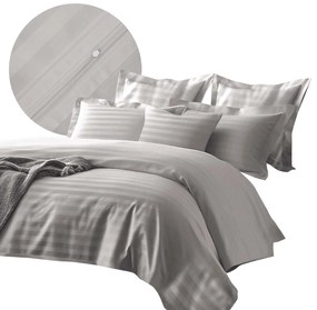 BAMBUSOVÉ OBLIEČKY STRIPE STONE 160X200 CM, 2KS 70X80 CM, 4 KS 40X40 CM SIVÉ