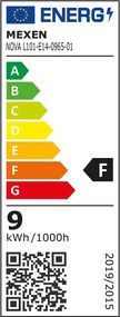 Mexen Nova, LED žiarovka E14, G45, 9W, studená - 6500K, 945 lm - L101-E14-0965-01