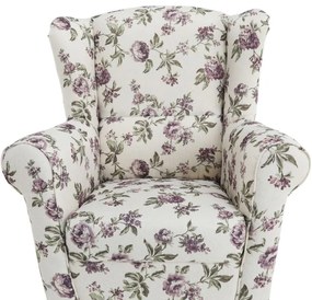 Kondela Kreslo, ušiak s taburetom, rose 18 látka, ASTRID