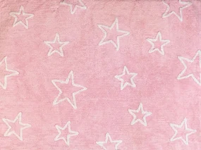 Detský prateľný koberec Stars pink 120x160cm