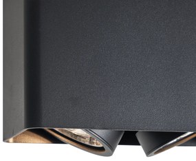 Dizajnový prisadený reflektor čierny GU10 70 mm 2-svetelný otočný a naklápací - Vox