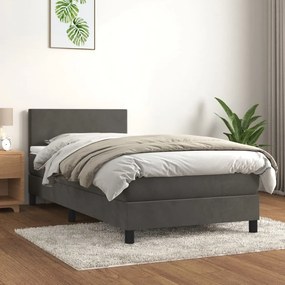 Posteľný rám boxspring s matracom tmavosivý 80x200 cm zamat 3141150