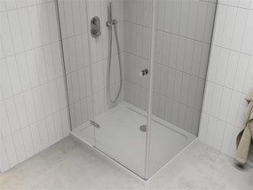 Mexen Roma, sprchovací kút 70 (dvere) x 80 (stena) cm, 6mm číre sklo, chrómový profil + slim sprchová vanička 5cm, 854-070-080-01-00-4010