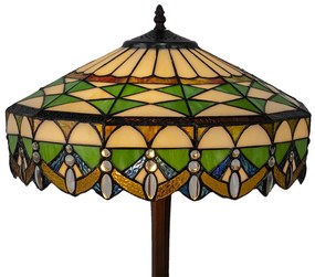 Stolová lampa 5LL-6086 v zelenej, Tiffany dizajn