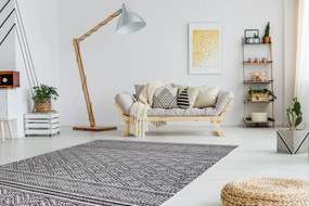 Koberec SISAL SION cikcak, diamanty BOHO 22168 čierny / ecru