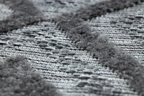 Koberec SOLE D3852 Boho, romby - ploské tkanie sivý