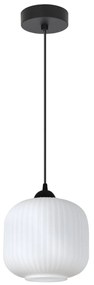 Závesné svietidlo Riffle 2, 1x biele sklenené tienidlo, b