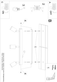 Sollux SL.1293 - Bodové svietidlo VERDO 3xGU10/10W/230V čierna