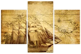 Obraz - Stará mapa (90x60 cm)