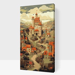Gario Maľovanie podľa čísel Hradné predmestie Rozmery: 40 x 80 cm, Rámovanie: S vnútorným rámom