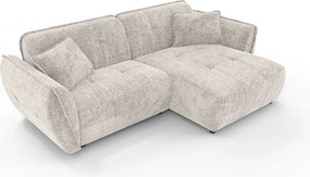 Béžová ženilková rohová pohovka (pravý roh/s leňoškou) Nelia – Ropez