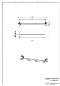 Novaservis - Dvojitý držiak uterákov 500 mm Metalia 11 chróm, 0124,0